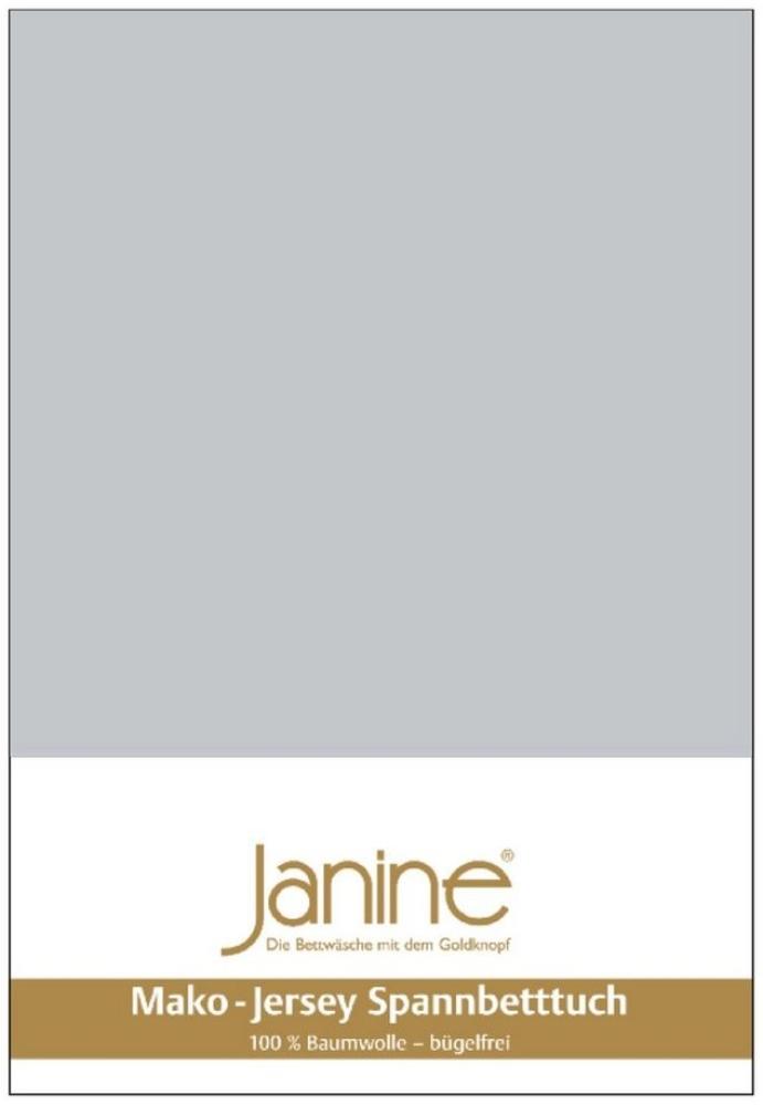 Janine Mako-Jersey Spannbetttuch Spannbettlaken 100% naturreine Baumwolle 90-100cm x 190-200cm 18 silber Bild 1