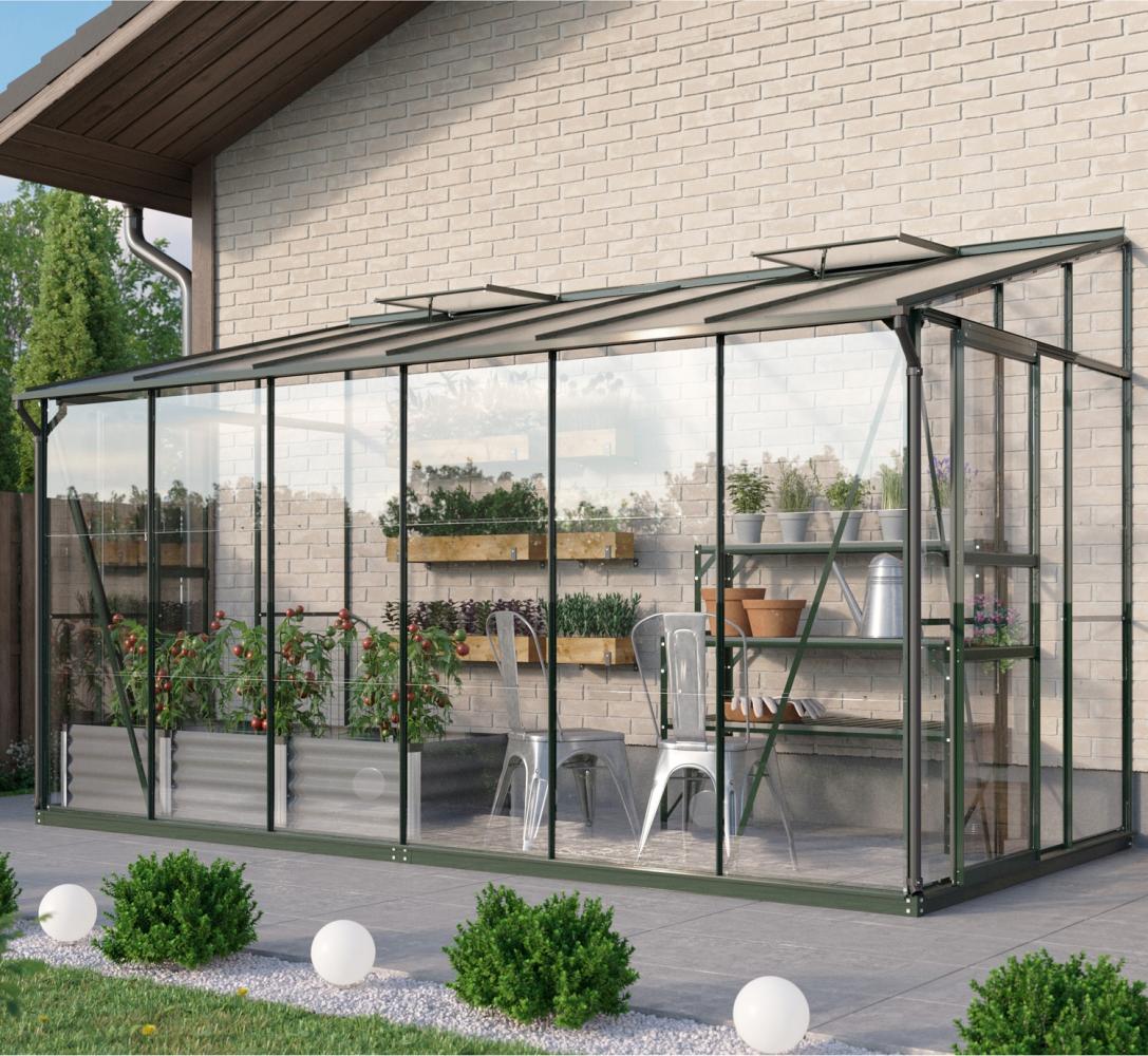 Vitavia Anlehn-Gewächshaus "Osiris 7800", smaragd, 7,8 m²,3 mm ESG, 6 mm HKP Bild 1