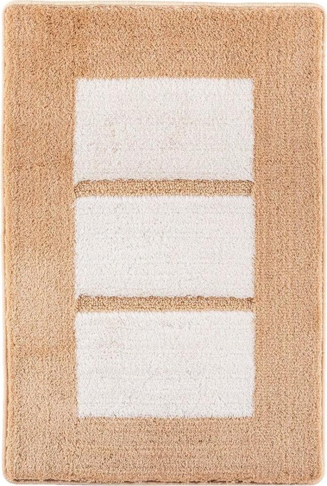 RHOMYhome Badematte Liberty|50x60 cm| beige-weiss Bild 1