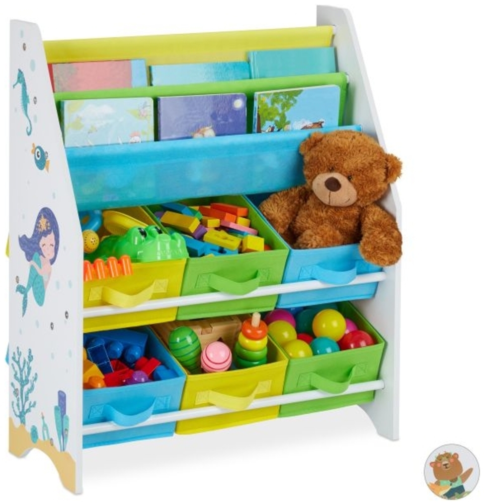 Kinderregal mit 6 Boxen & 2 Hängefächern Bild 1