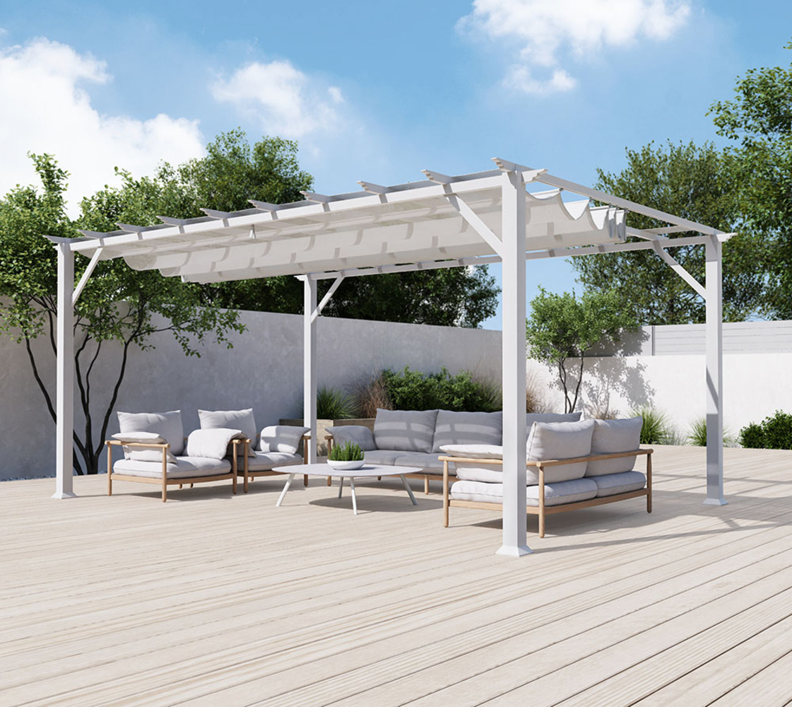 Paragon Outdoor Aluminium Pergola Florenz 1116 | Weiß/Weiß | 350x505x236 cm Bild 1