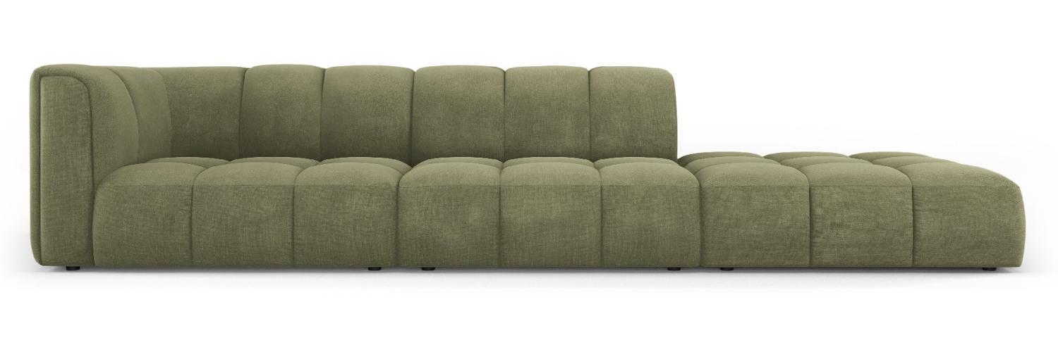 Micadoni Modulares Sofa Serena 4-Sitzer offene Seite Rechts Strukturierter Stoff Hellgrün Bild 1