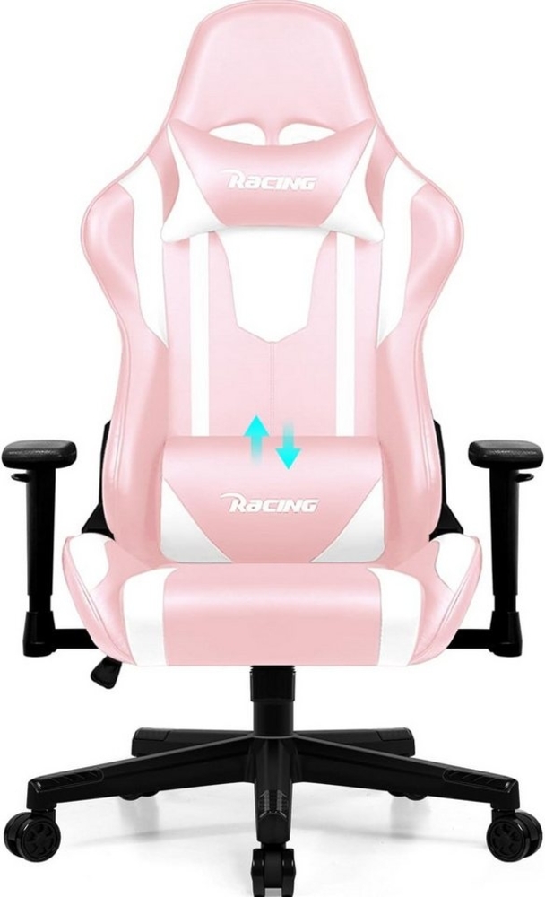 Homimaster Gaming-Stuhl Gaming Stuhl, Ergonomischer Bürostuhl,Gaming Chair mit Wippfunktion (Mit verstellbarem Lendenkissen, Kopfstütze und Armlehnen, gepolsterter Gamer Stuhl), Gaming Stuhl Wippfunktion bis zu 170°, Bürostuhl 150 kg Belastbarkeit Bild 1