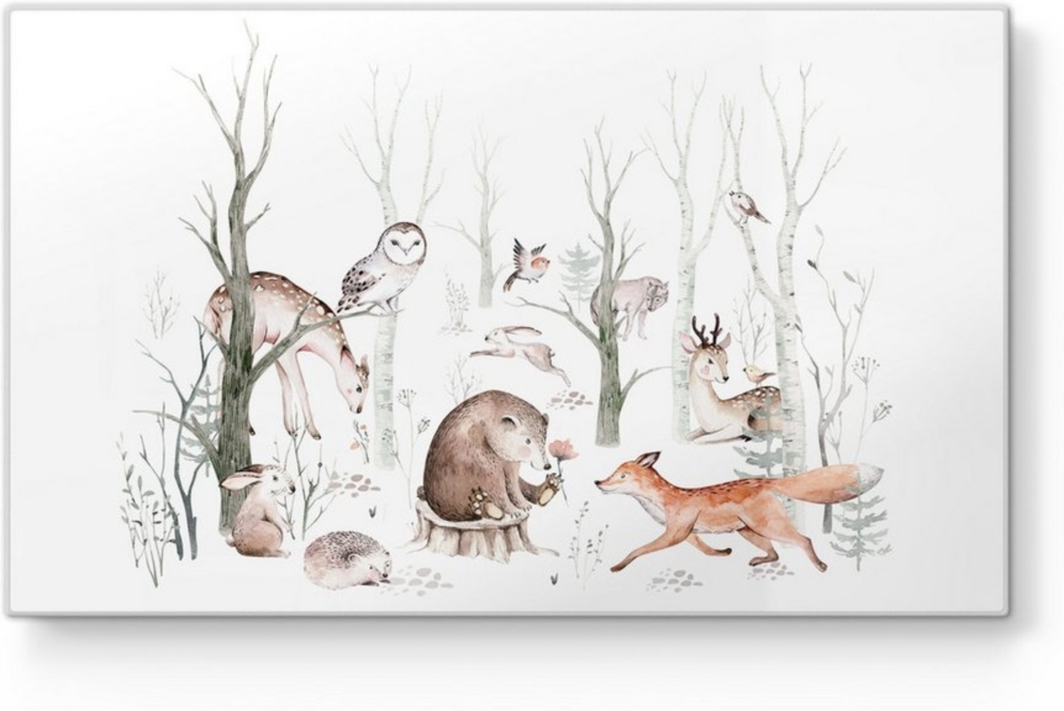 DEQORI Schneidebrett 'Stilles Waldleben', Glas, Platte Frühstücksbrett Schneideplatte Bild 1