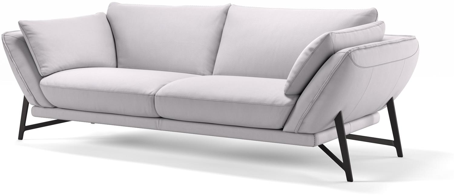 Sofanella 3-Sitzer ESTELLA Ledersofa italienisch Ledercouch in Weiß S: 210 Breite x 99 Tiefe Bild 1