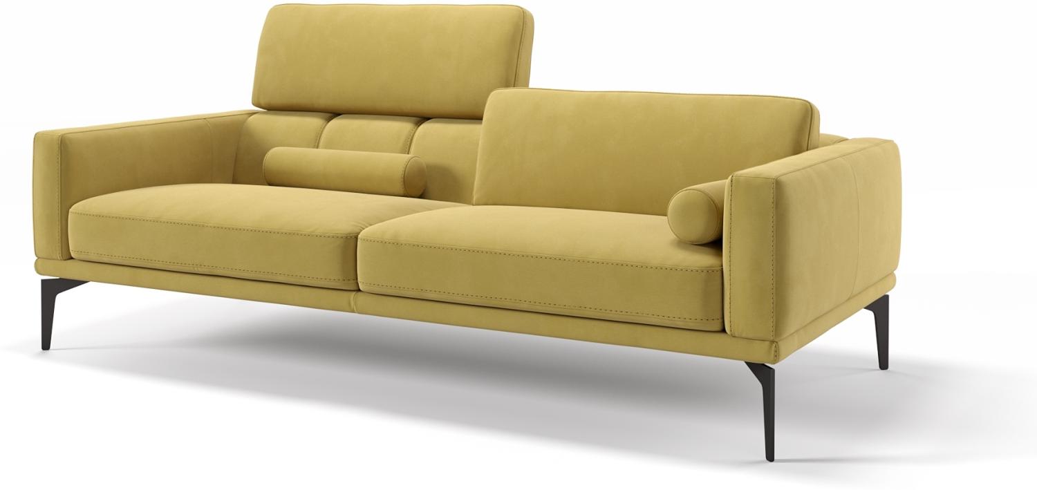 Sofanella Dreisitzer SALERNO Stoffbezug Stoffsofa Designercouch in Gelb S: 197 Breite x 97 Tiefe Bild 1