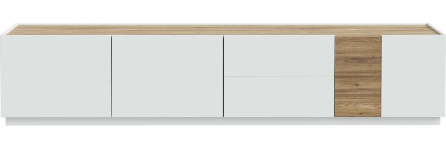 Lowboard Lüttich / Lewisville, Holzwerkstoff, Grau, Holzfarben, 239 x 50 x 41 cm Bild 1