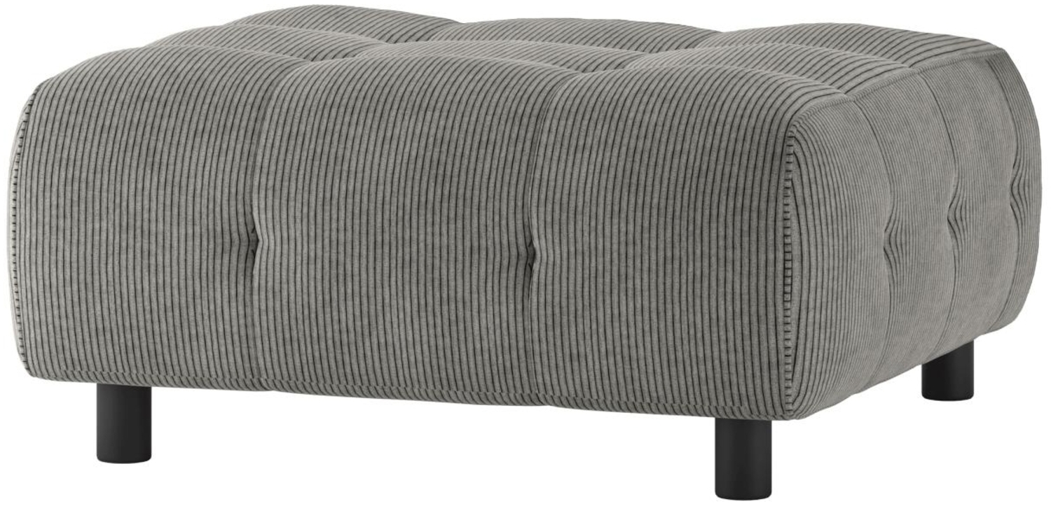 Hocker Louis aus Rippstoff, Grau Bild 1