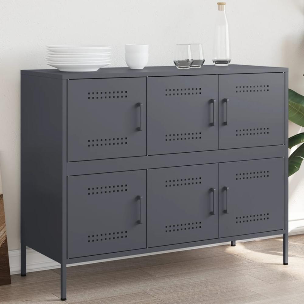 vidaXL Sideboard Anthrazit 100,5x39x79 cm Stahl 843098 Bild 1