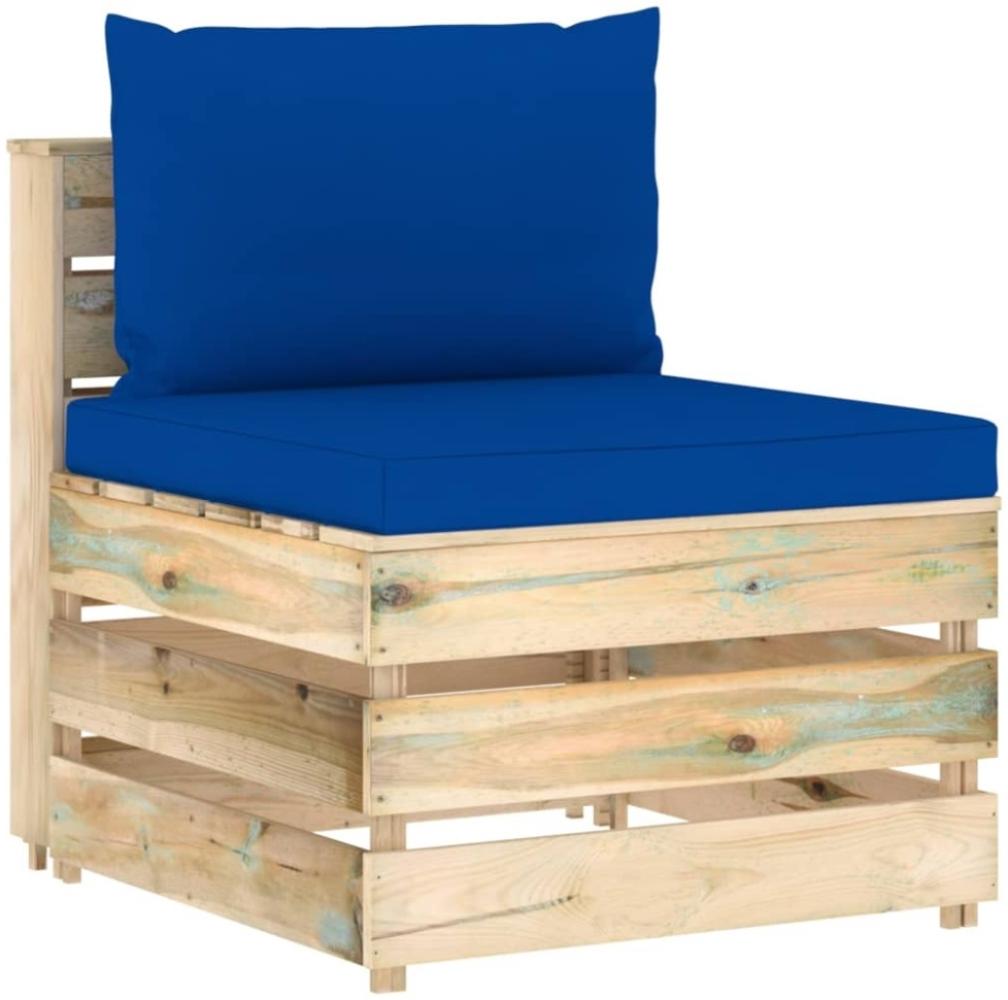 Modulares Mittelsofa mit Kissen Grün Imprägniertes Holz Bild 1