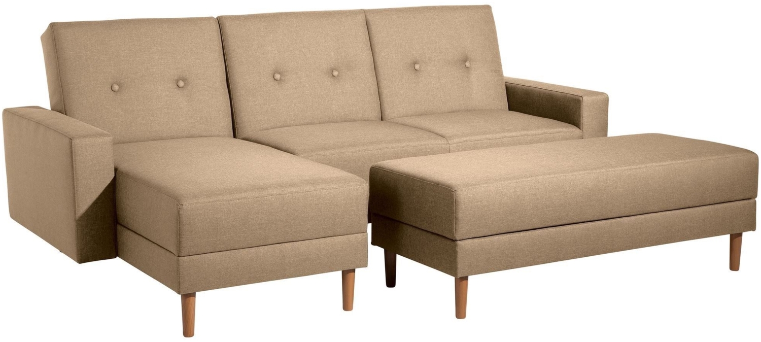 Schlafsofa Kaula Bezug Flachgewebe Erle natur / sand 23020 Bild 1