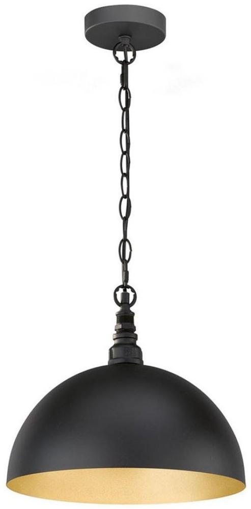 FISCHER & HONSEL LED Pendelleuchte, Dimmfunktion, LED wechselbar, Warmweiß, Industrial Style für über-n Esstisch hängend, Schwarz Gold Ø 35cm Bild 1