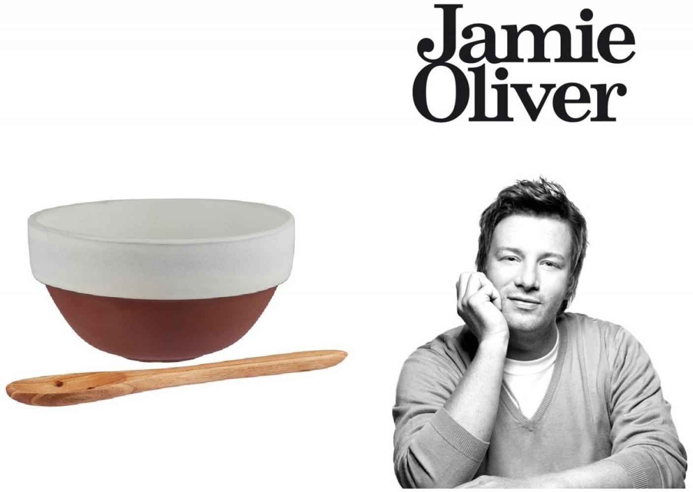 Jamie Oliver Rustic Italian Antipasti-Schälchen mit Löffel Steingut Holz Ø 11cm Bild 1