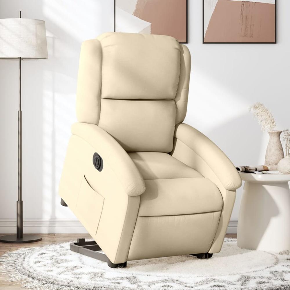 vidaXL Relaxsessel mit Aufstehhilfe Elektrisch Creme Stoff 3204197 Bild 1