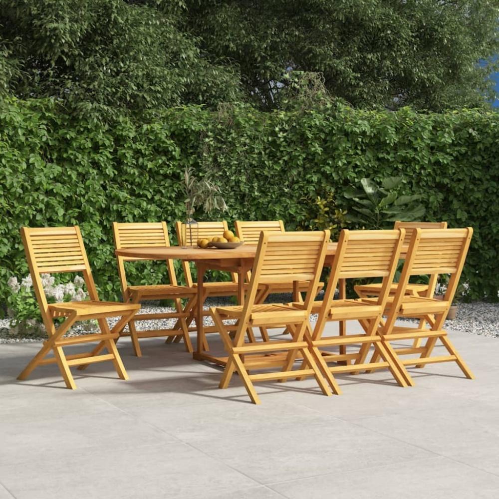 vidaXL Gartenstühle 8 Stk. Klappbar 47x62x90 cm Massivholz Teak 3155066 Bild 1