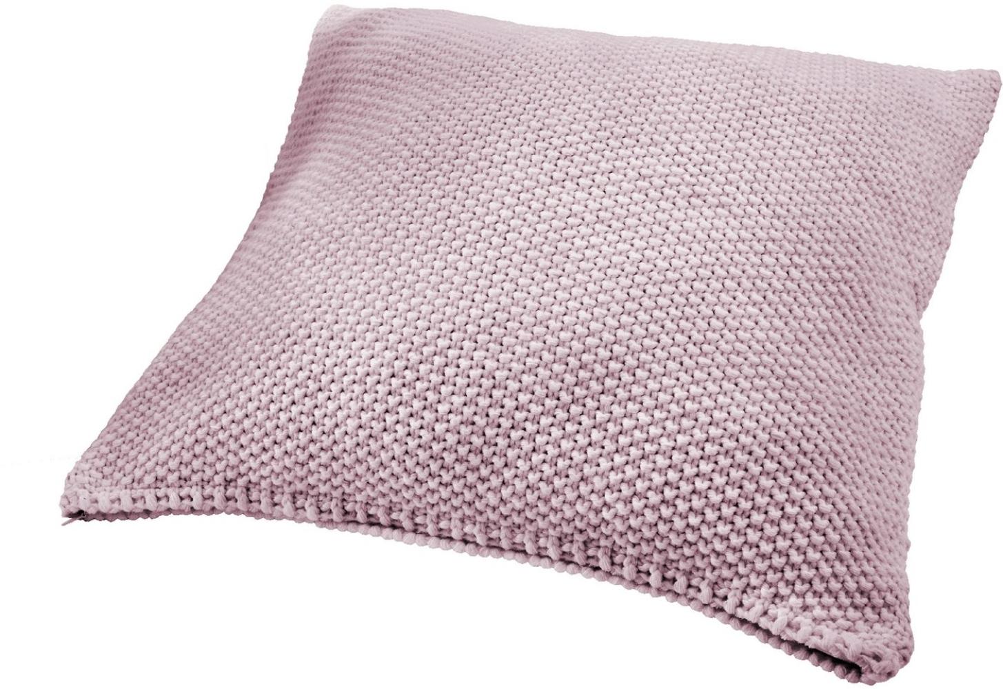 Hahn Primera Strickkissen Kissenbezug Perlmuster 50x50 cm mauve rosa 545001-472 Bild 1