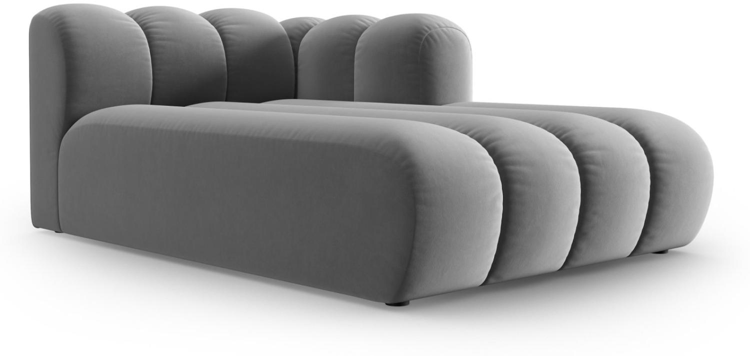 Micadoni Chaise Longue Lupine 2-Sitzer Rechts Samtstoff Grau Bild 1