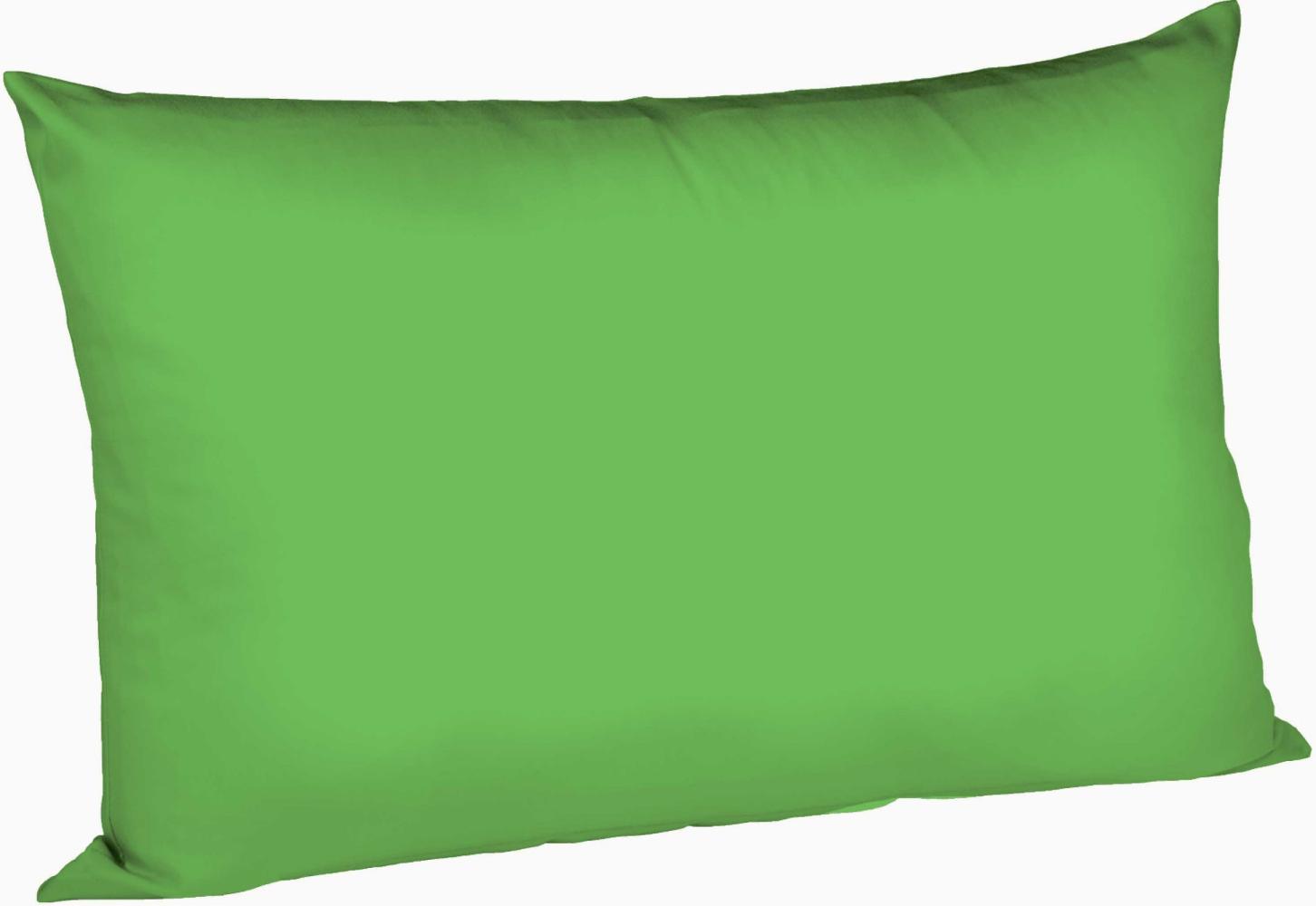 Fleuresse Mako-Satin Kissenbezüge 40x60 cm uni mit RV DP 7048 grasgrün Bild 1