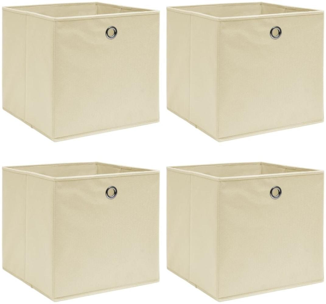 vidaXL Aufbewahrungsboxen 4 Stk. Creme 32x32x32 cm Stoff 288357 Bild 1