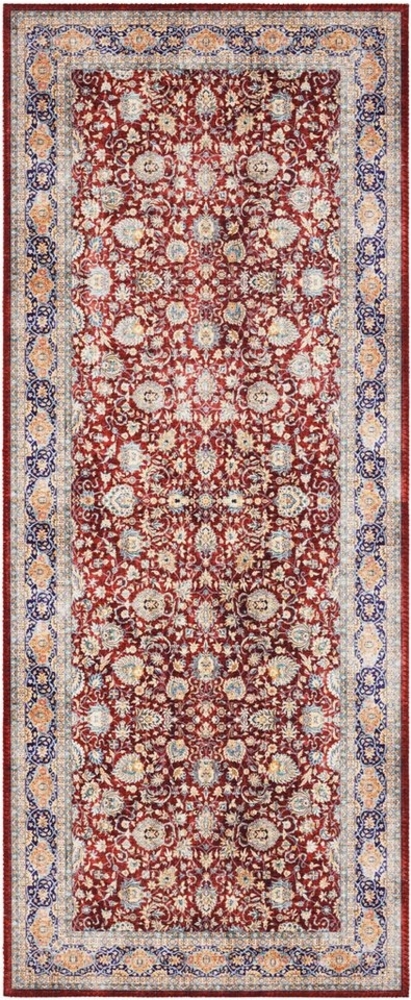 Kurzflor Teppich Keshan Maschad Weinrot 80x200 cm Bild 1