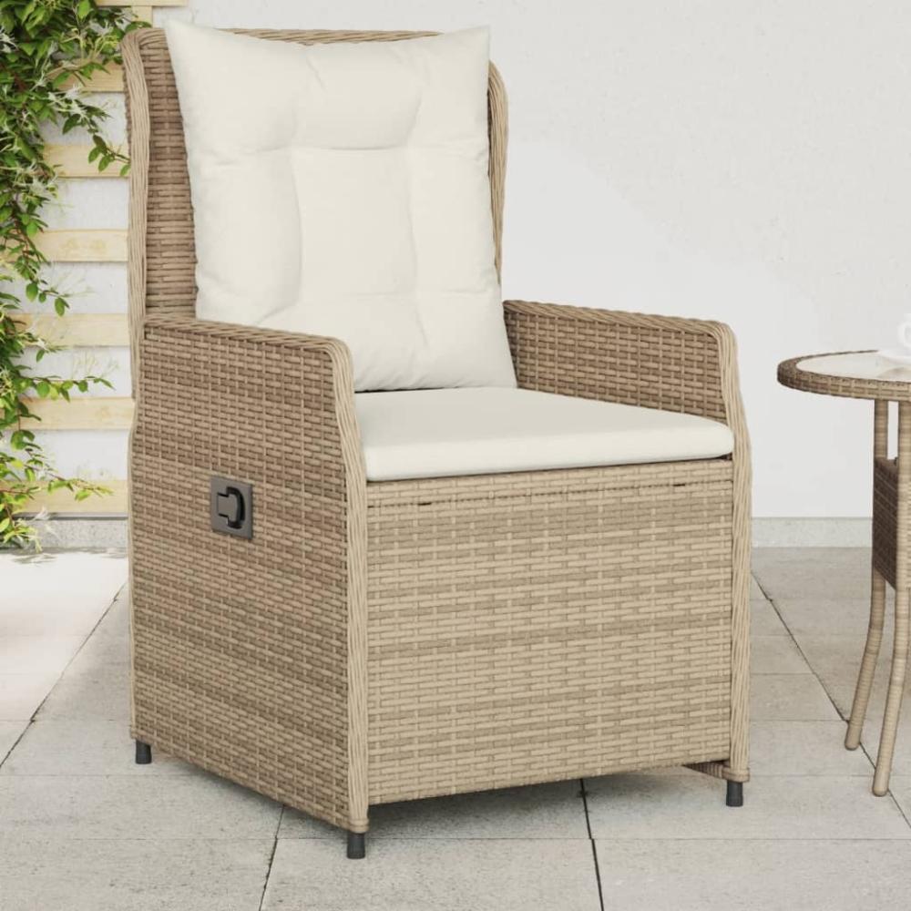 vidaXL Gartensessel 2 Stk. Verstellbar Beige Poly Rattan 368656 Bild 1