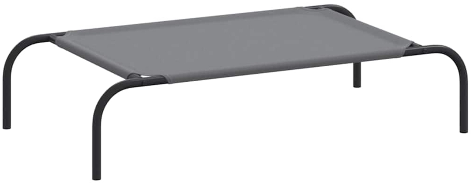 vidaXL Hundebett Erhöht Grau 90x50x20 cm Oxford-Gewebe und Stahl 42000846 Bild 1