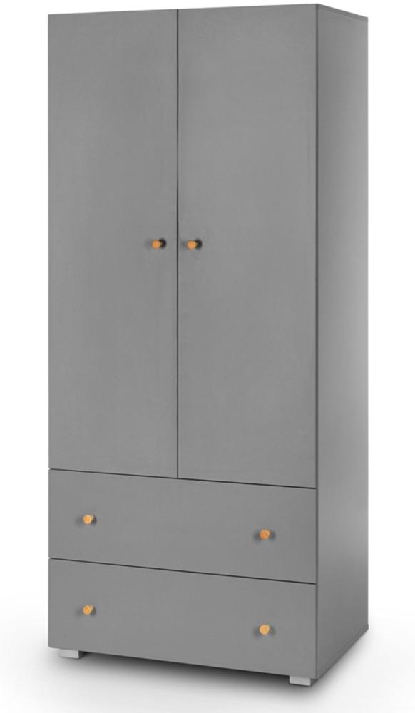 Kleiderschrank Pauline Drehtürenschrank 80cm graphit kiefer Bild 1