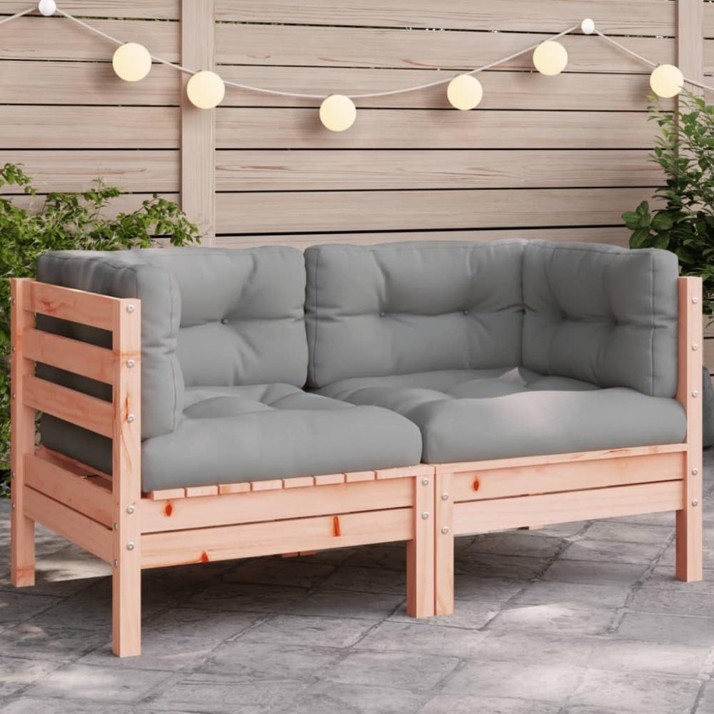 vidaXL Garten-Ecksofa mit Kissen, Massivholz Douglasie, Grau Bild 1