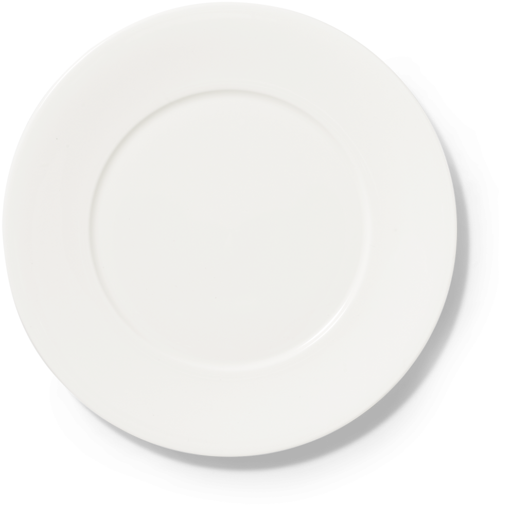 Teller flach 24 cm Fine Bone China Fine Dining Weiss Dibbern Speiseteller - Mikrowelle geeignet, Spülmaschinenfest Bild 1