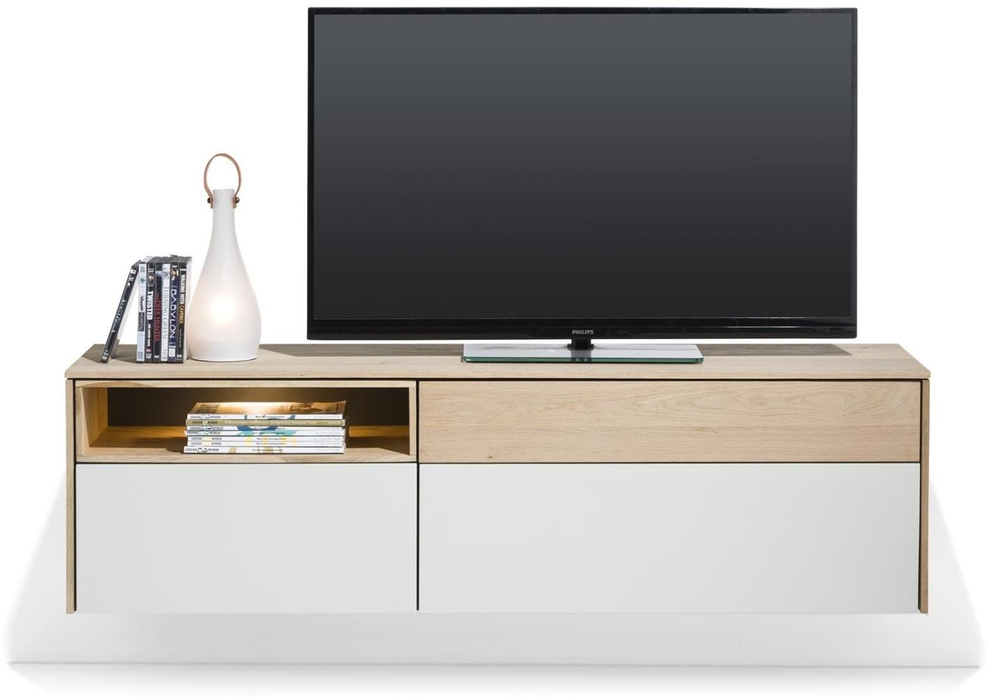 Xooon Lowboard Darwin, MDF weiss lackiert / Korpus Eiche natur furniert, BxHxT 160 x 60 x 42 cm Bild 1