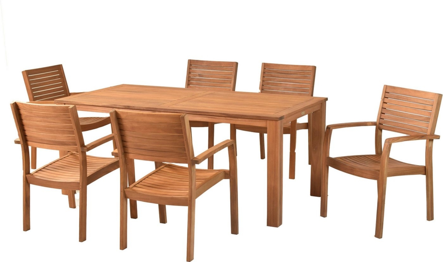MERXX Garten-Essgruppe »Batavia«, (Set, 7-tlg), moderne Landhausoptik in warmen Holznuancen Bild 1