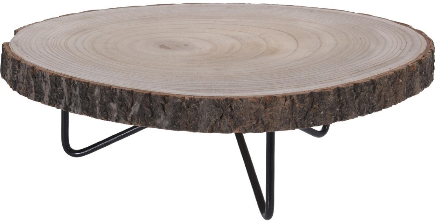 Niedriger Beistelltisch, Nachttisch - Baumstamm natur, Ø 40 cm Bild 1