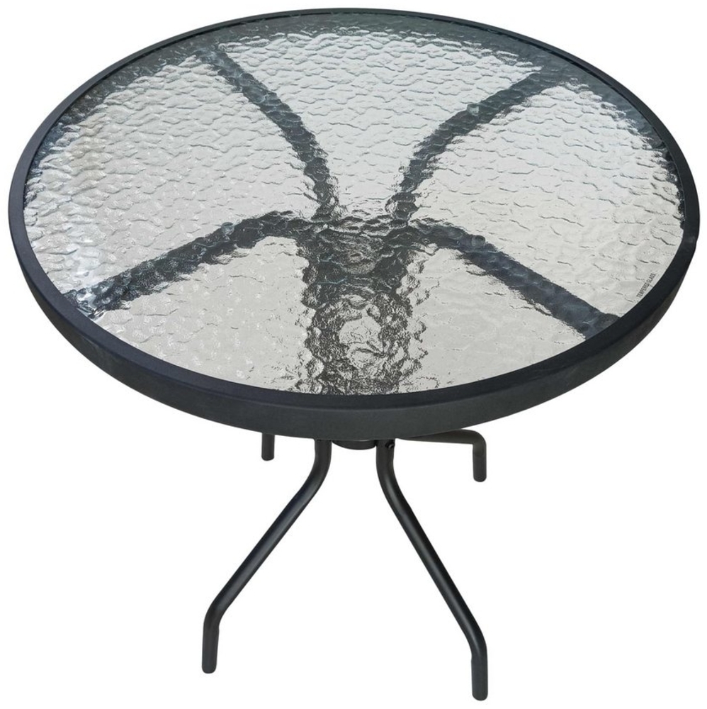 dasmöbelwerk Gartentisch Gartentisch Ibiza Balkontisch Bistrotisch Ø60cm schwarz Metall/Glas (1-St) Bild 1