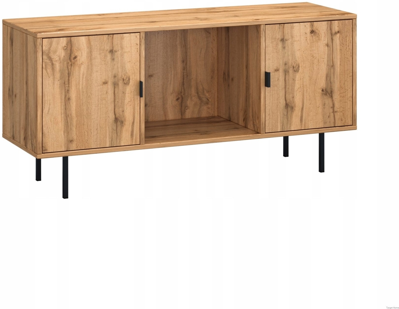 TARGET HOME TV-Board Zweitüriger Loft-TV-Schrank mit Metallbeinen, modernes Wohnbereich wotan-eiche (H 56 x T 38 x B 120 cm) Bild 1
