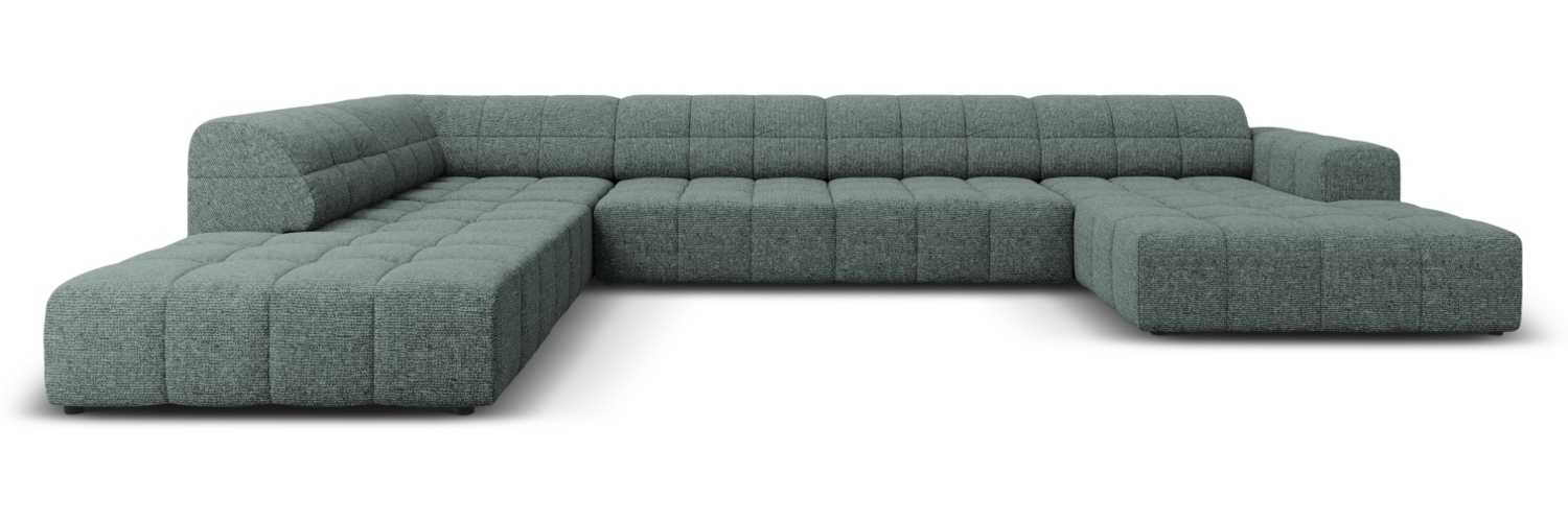 Micadoni Panorama Ecksofa Jennifer 7-Sitzer Links Chenille Petrol Bild 1