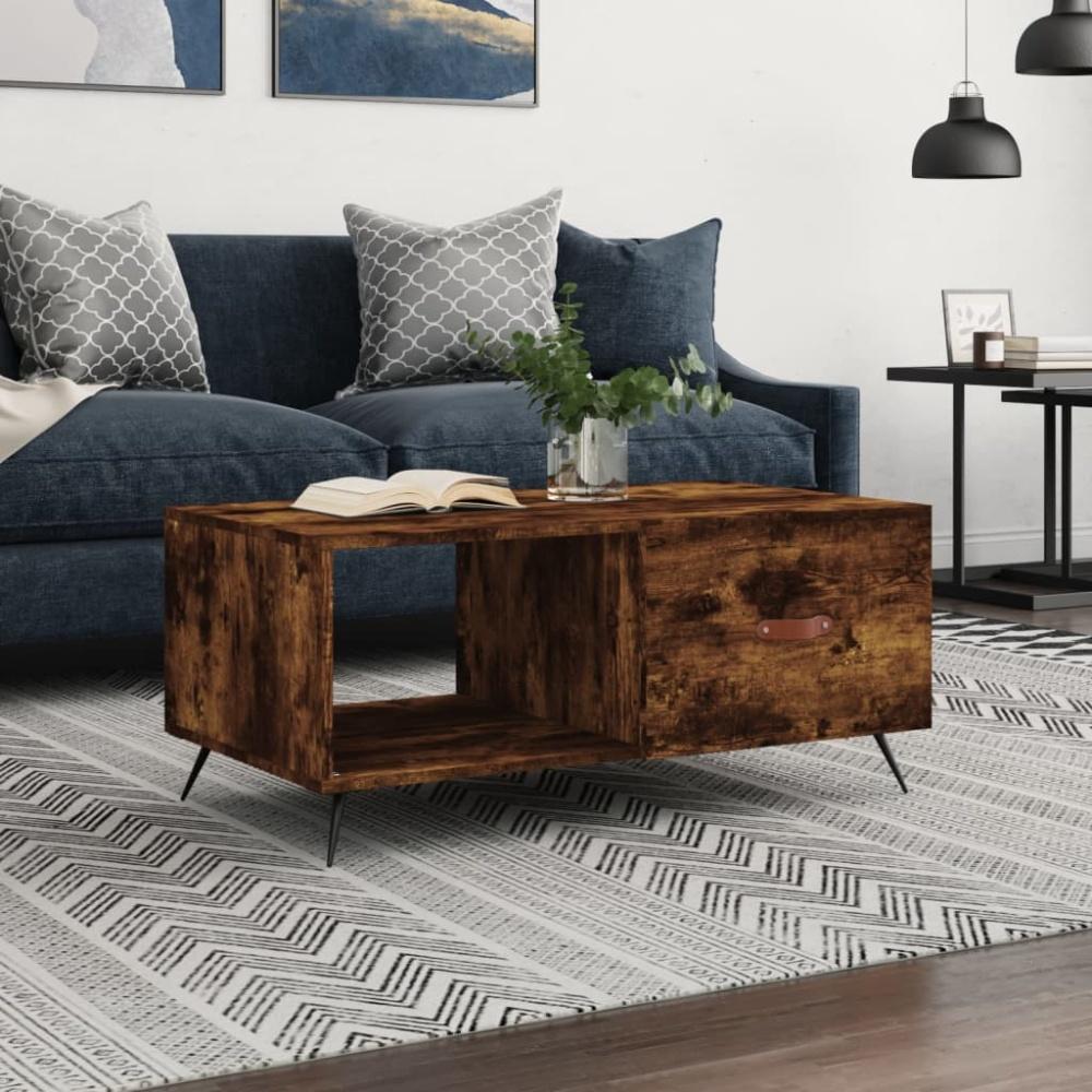 vidaXL Couchtisch Räuchereiche 90x50x40 cm Holzwerkstoff 829185 Bild 1