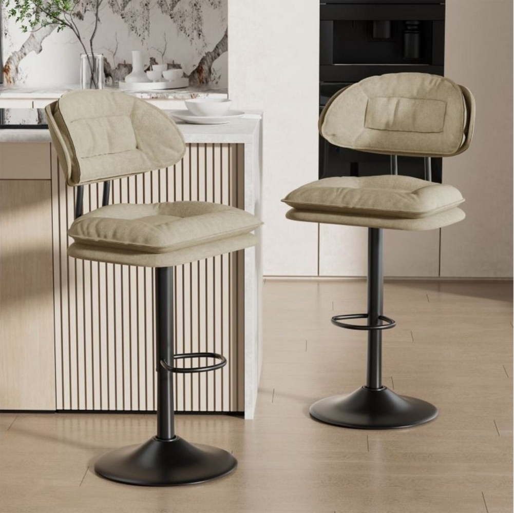 HawthyHome Barhocker 2er Set, Ergonomische Gepolsterte Barstühle mit Rückenlehne (2 St), Höhenverstellbare Doppellagige Barhocker Bild 1