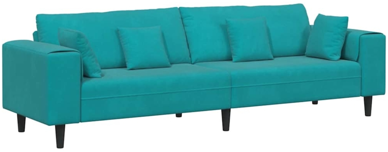 vidaXL Samt Sofa mit Kissen Türkis 208 cm Samt 3335161 Bild 1