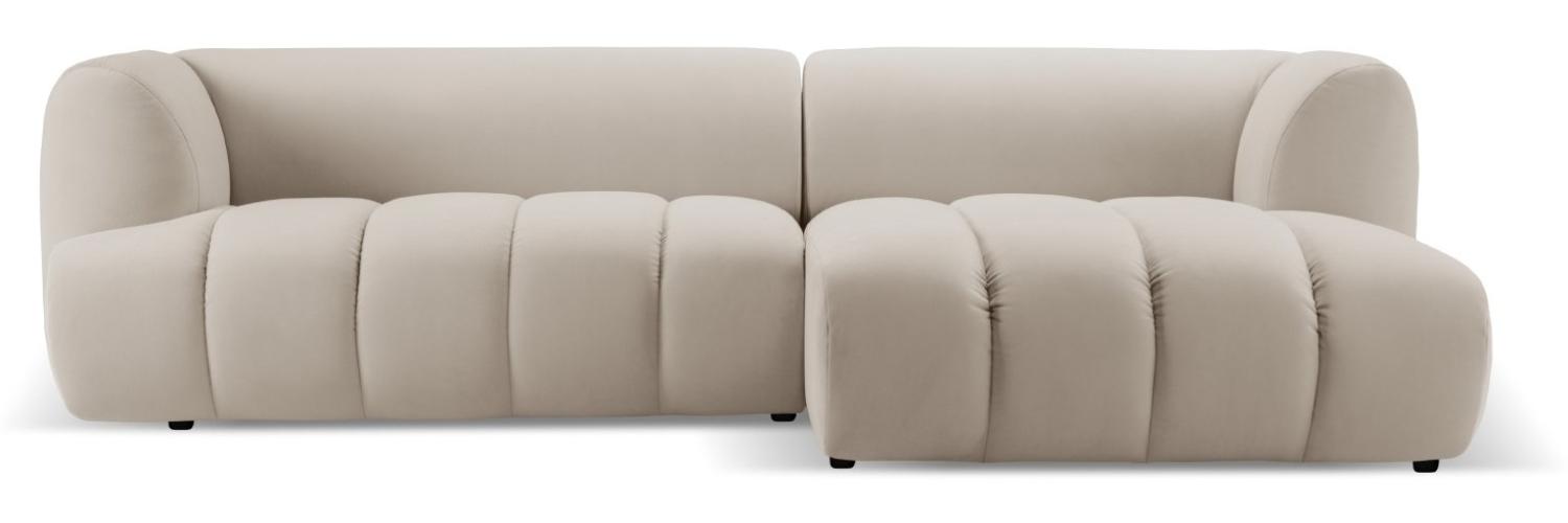 Micadoni Modulares Ecksofa Harry 4-Sitzer Rechts Samtstoff Ecru Bild 1