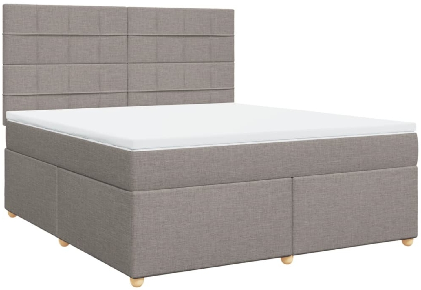 vidaXL Boxspringbett mit Matratze Taupe 180x200 cm Stoff 3291363 Bild 1