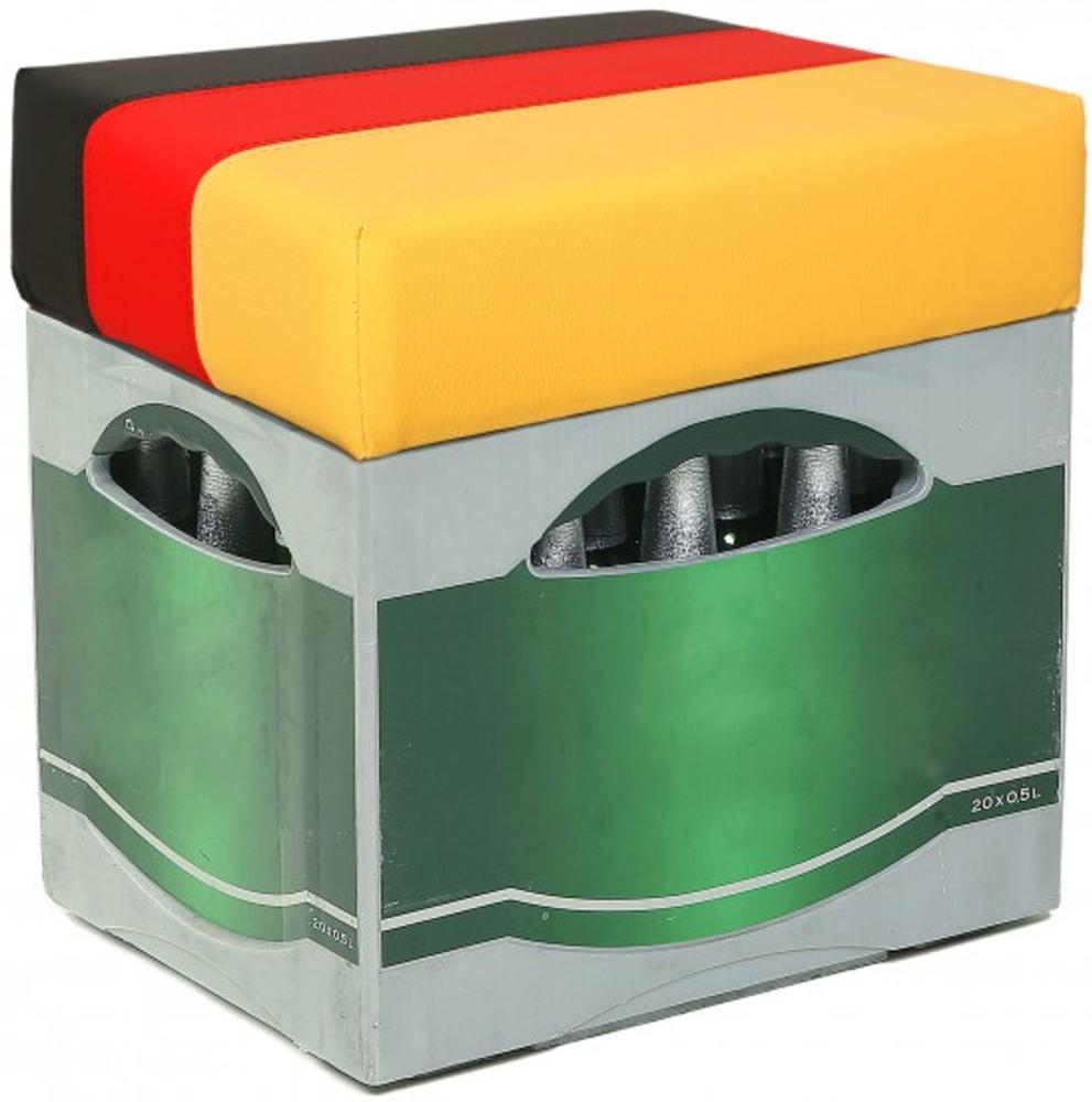 Design Sitz Bierkasten Sitzkissen Kunstleder Sitzwürfel Hocker modern - Deutschland Bild 1