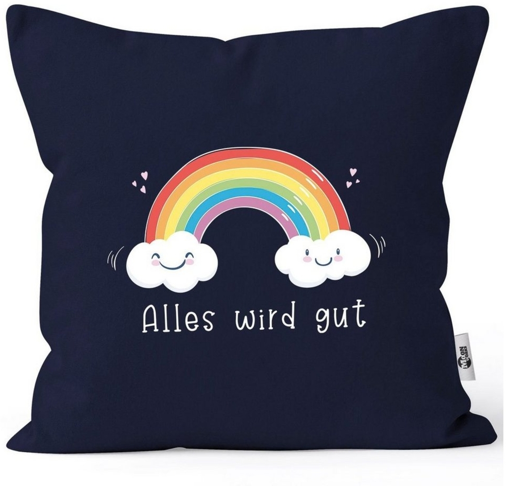 MoonWorks Dekokissen Kissen-Bezug Regenbogen Alles wird gut Mutmacher Geschenk Trost Aufmunterung positiv denken durchhalten Moonworks® Bild 1