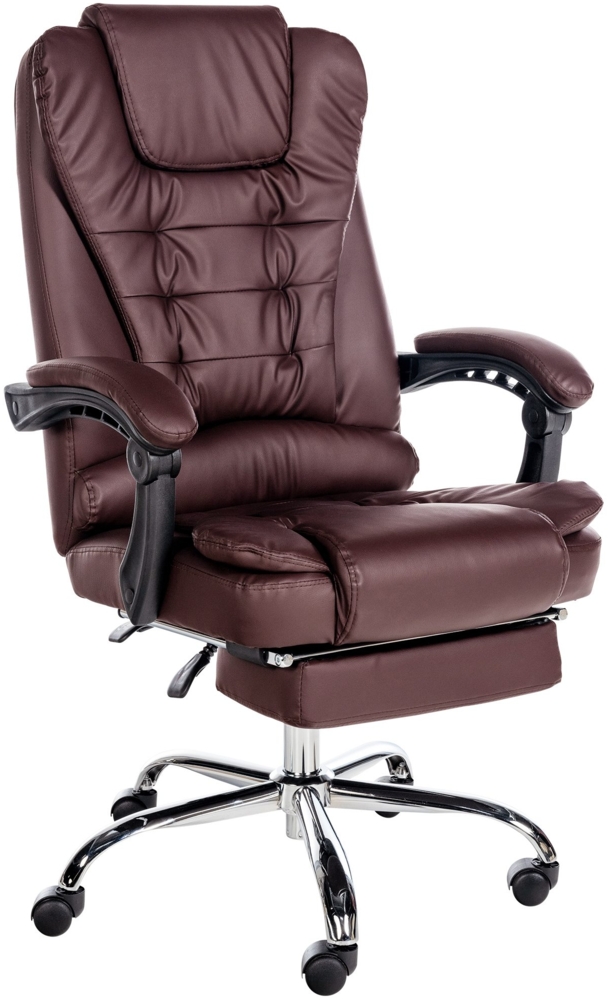 CLP Bürostuhl Oxygen mit Fußablage höhenverstellbar drehbar,bordeauxrot Kunstleder Bild 1