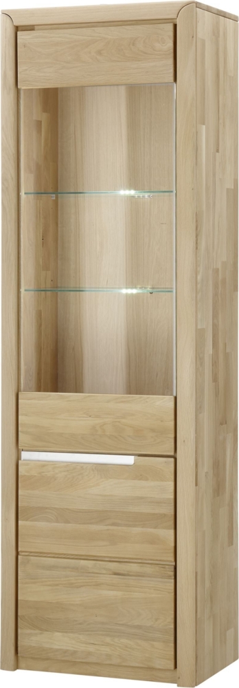 Standvitrine Massivholz Ianka 63x198x41 Vitrine Wildeiche Bianco geölt 20011 Bild 1