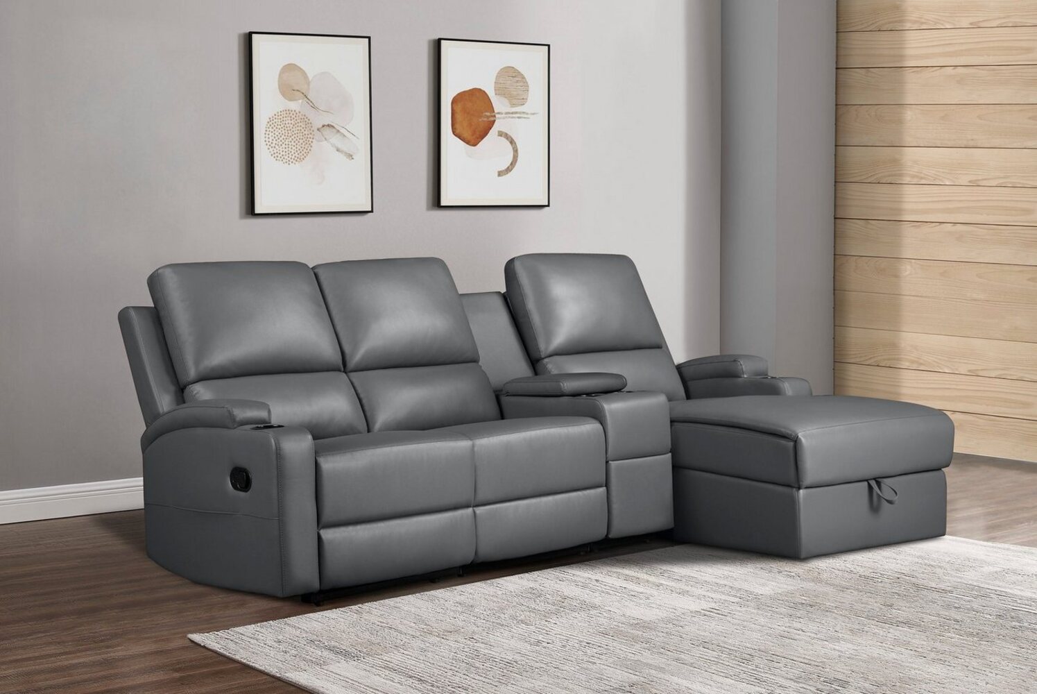 Home affaire Ecksofa Napori Multimediasofa, 3er Kinosessel XXL, L-Form, Kinosofa mit Relaxfunktion, Getränkehalter, Staufach und Staukasten Bild 1