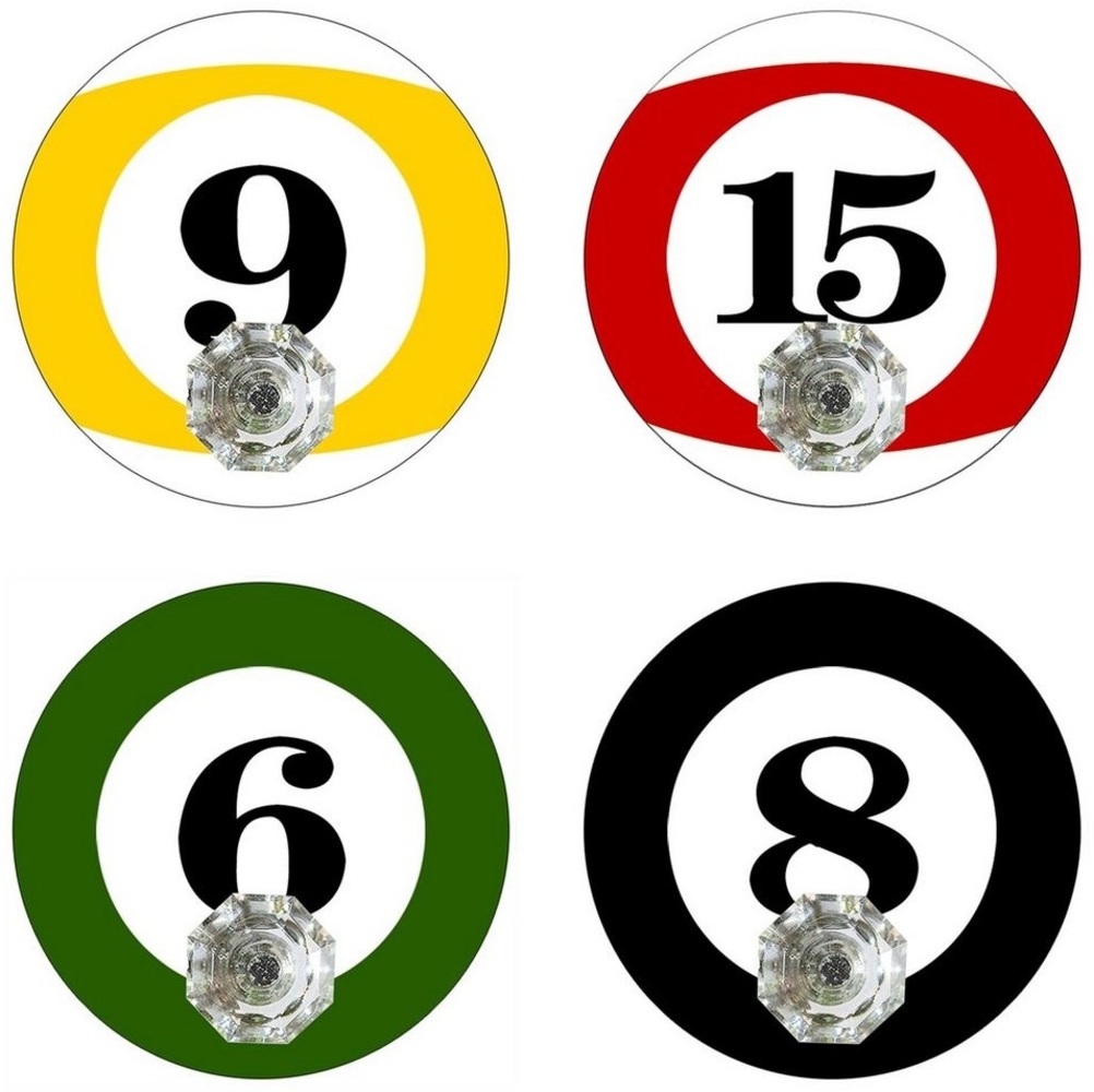 HTI-Line Wandhaken Wandhaken 4er-Set Billard, Flur und Jugendzimmer, (Set, 4-St, 4x Wandhaken), Garderobenhaken Kleiderhaken Bild 1
