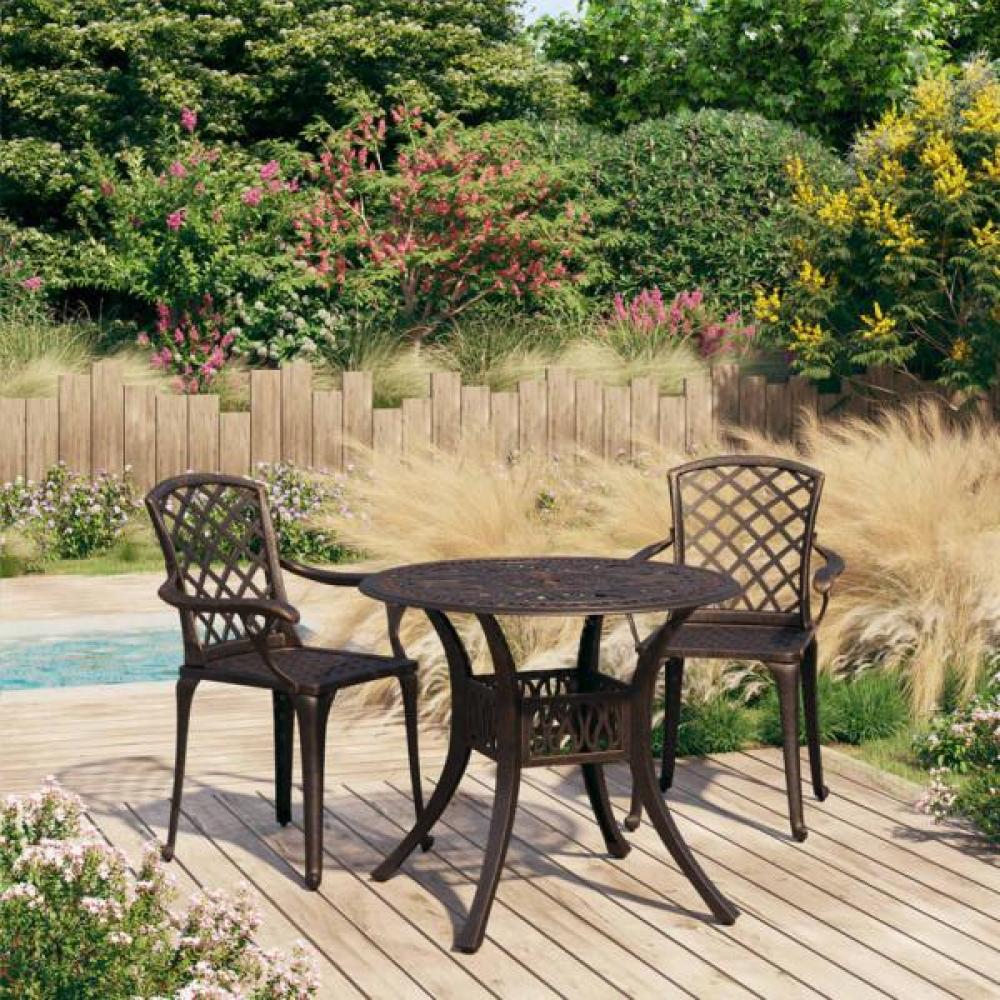 vidaXL 3-tlg. Bistro-Set Aluminiumguss Bronzen 3070583 Bild 1