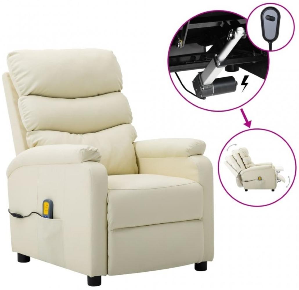 vidaXL Elektrischer Massagesessel Creme Kunstleder [3073678] Bild 1