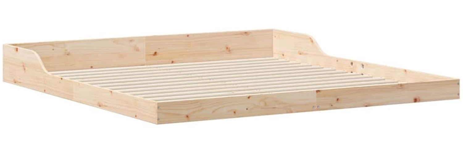 vidaXL Bettrahmen Braun 180 x 210 cm Massives Kiefernholz 873358 Bild 1