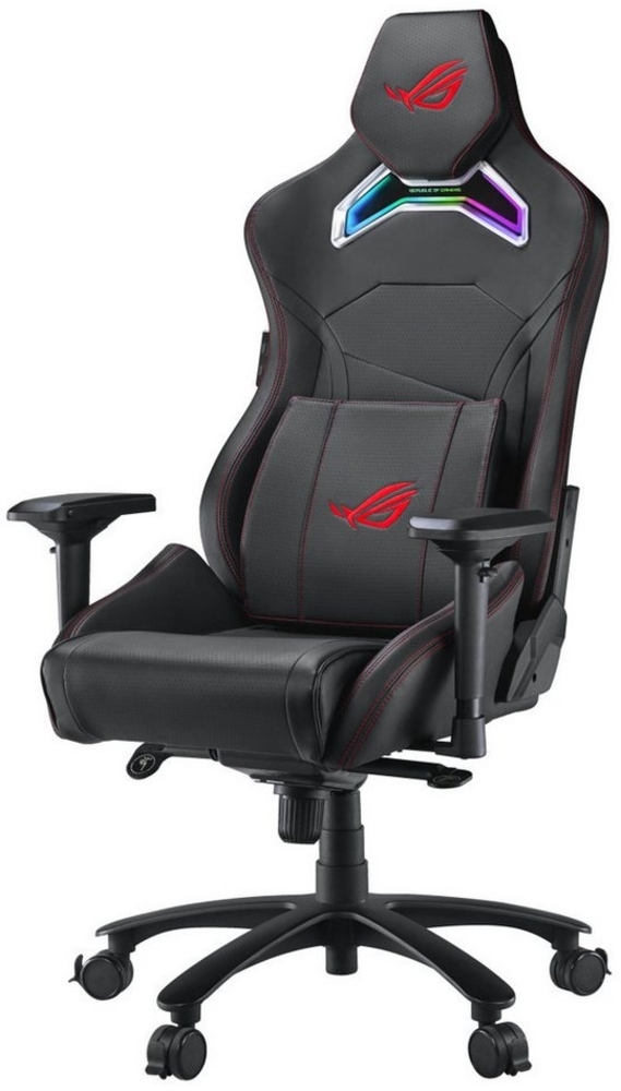 ASUS ROG Chariot X Gaming-Stuhl (Aura RGB Beleuchtung, 4D-Armlehnen, Memory-Foam, Premium-PU-Leder, One-Touch-Controller) schwarz Bild 1